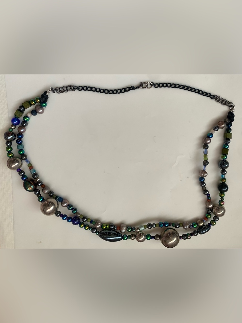 Unique Beetle Inspired 🪲 Handmade Multicolor Layred Beaded Necklace.